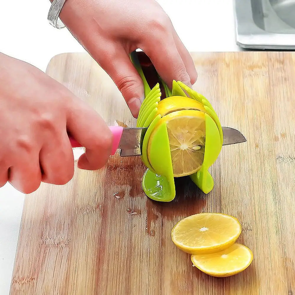 Tomato Slicer Holder for Safe, Even Lemon & Potato Cuts