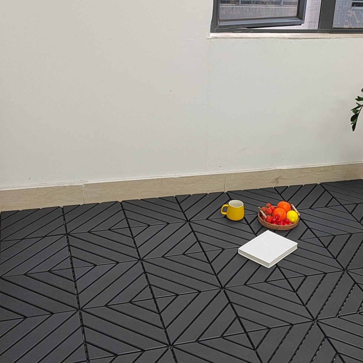 Waterproof Interlocking Outdoor Patio Tiles, 36-Pack Gray