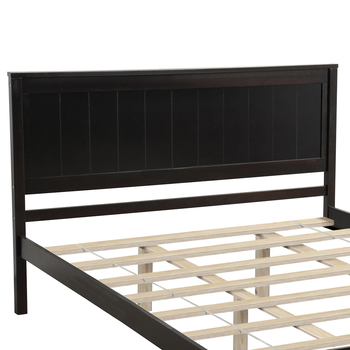 Queen Platform Bed Frame with Wood Slats, No Box Spring