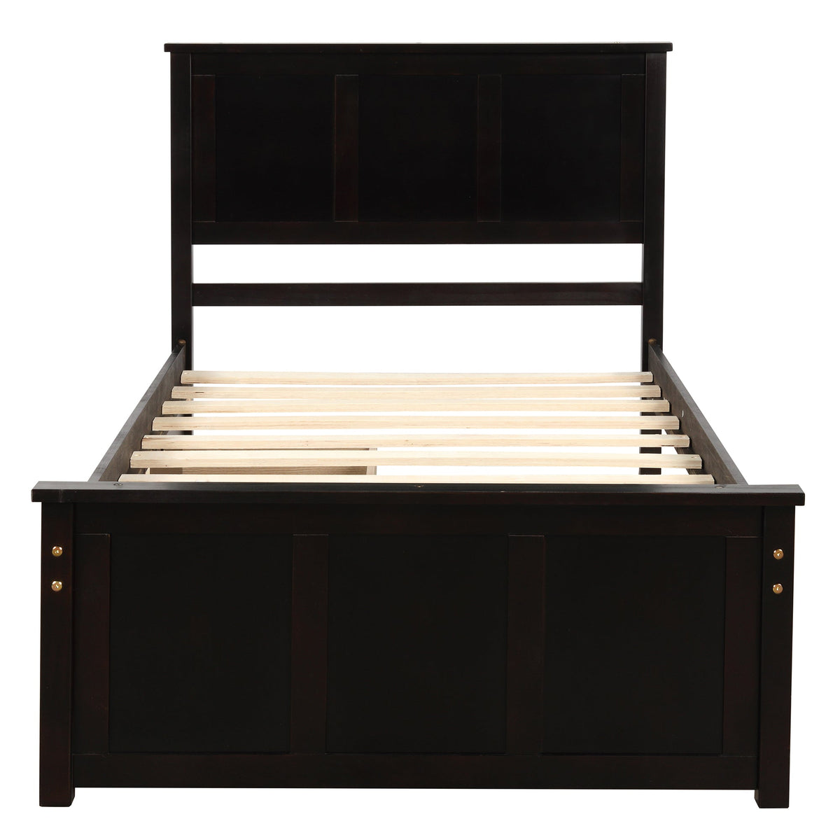 Twin Platform Bed with Rolling Storage Drawers, Espresso