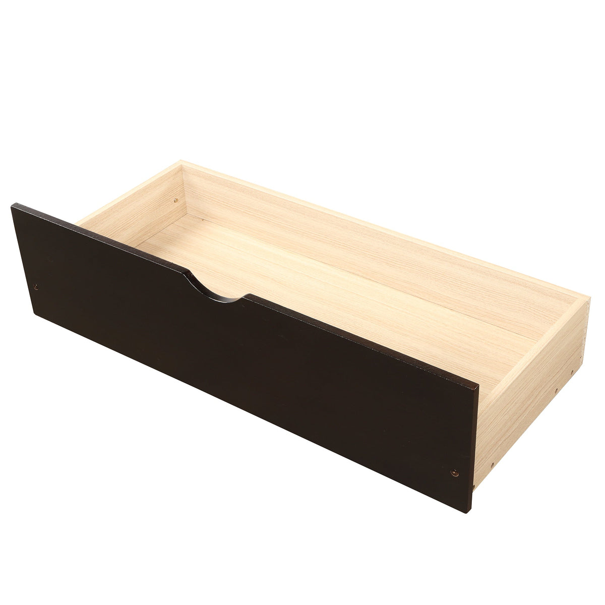 Twin Platform Bed with Rolling Storage Drawers, Espresso