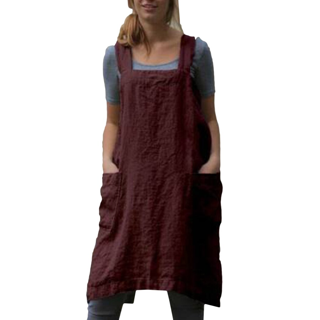 Plus Size Summer Dress with Pockets, Cotton-Linen Look