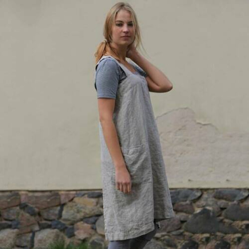 Plus Size Summer Dress with Pockets, Cotton-Linen Look