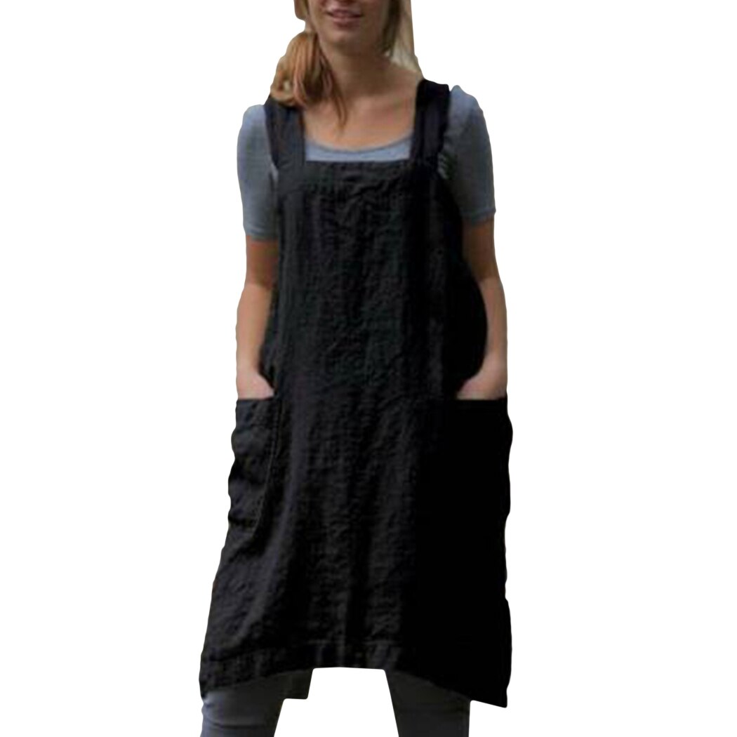 Plus Size Summer Dress with Pockets, Cotton-Linen Look