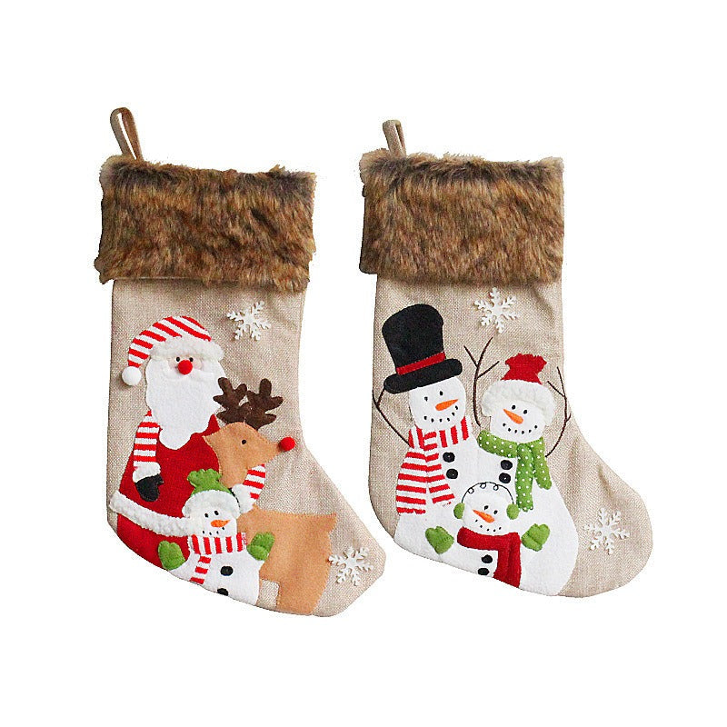 Plush Christmas Stockings, 2-Pack Holiday Gift Bags