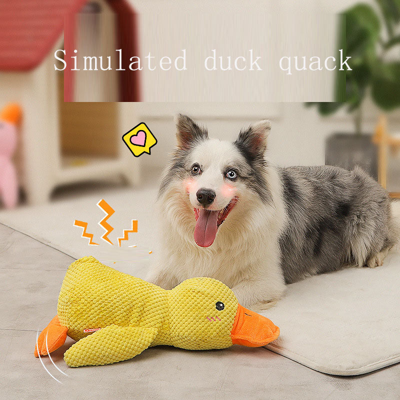 Plush Dog Toy with Quack Sound for Puppy Boredom