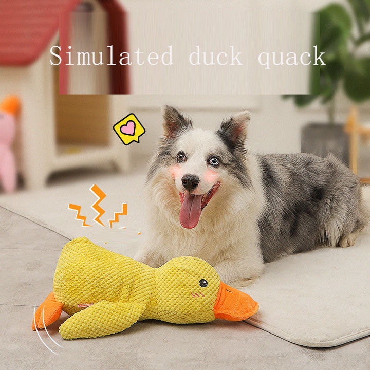Plush Dog Toy with Quack Sound for Puppy Boredom