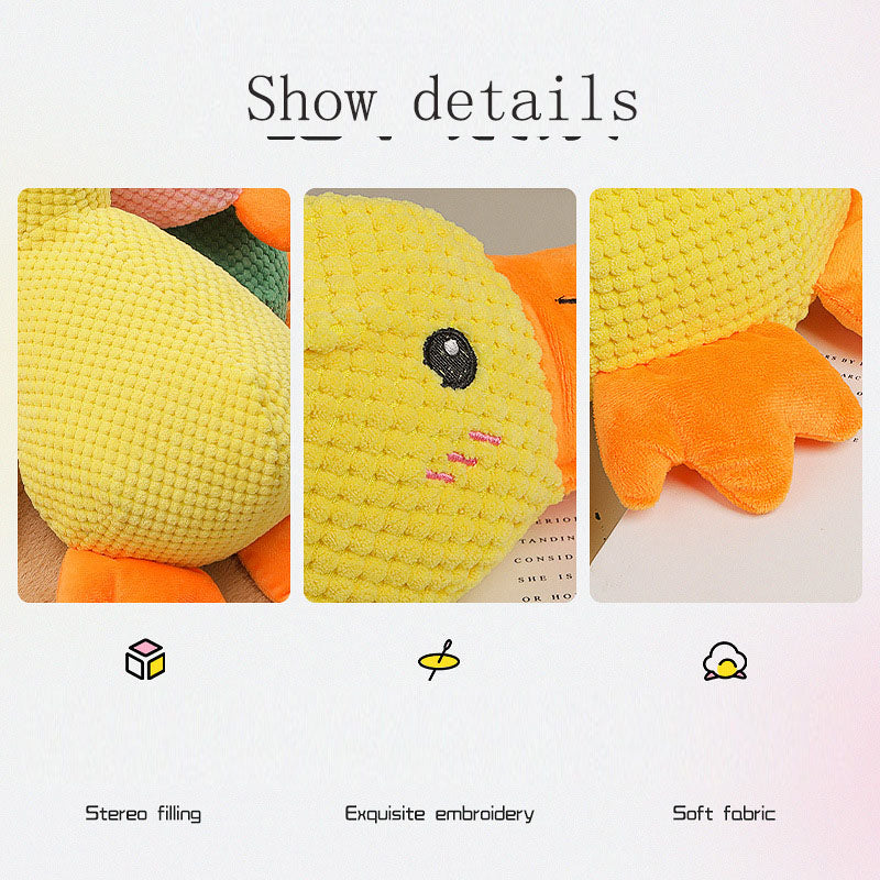Plush Dog Toy with Quack Sound for Puppy Boredom