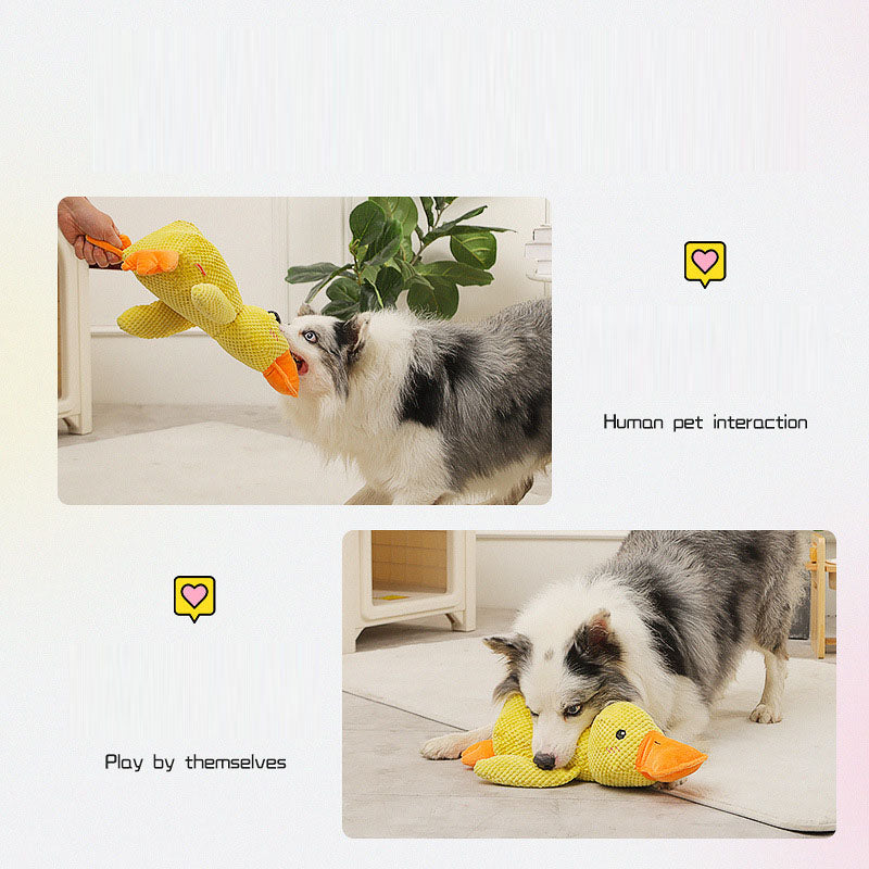 Plush Dog Toy with Quack Sound for Puppy Boredom