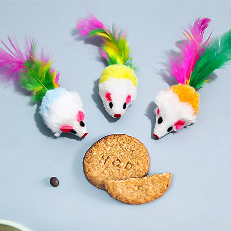 Colorful Feather Cat Toy for Indoor Hunting Play