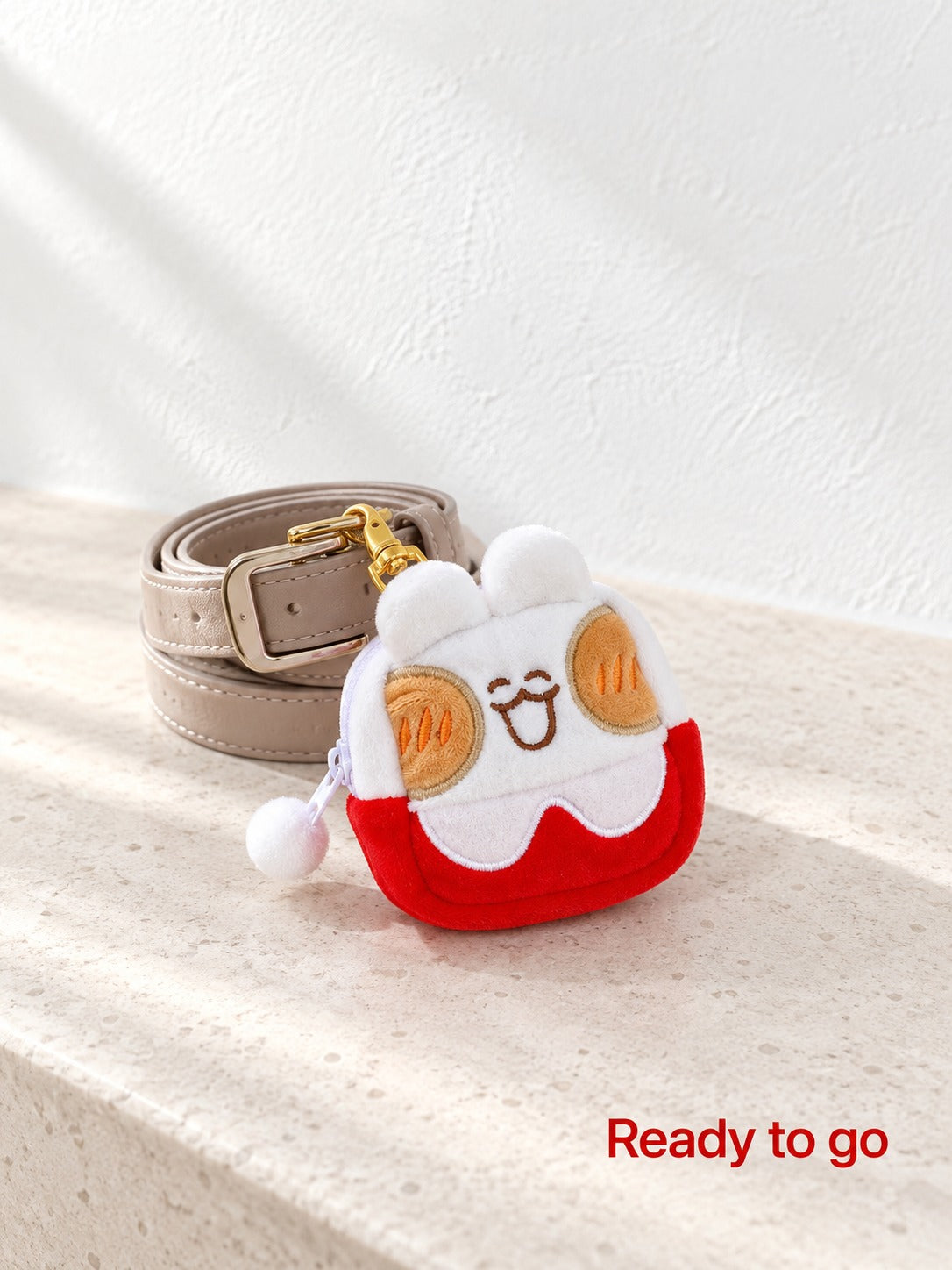 Kawaii Plush Rabbit Bread Bag Charm & Mini Zip Pouch