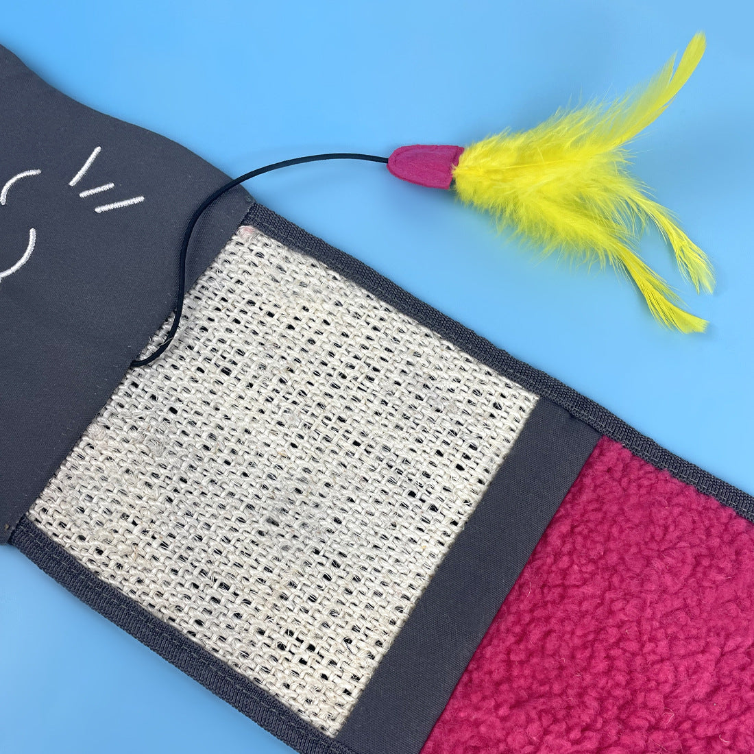 Cat Scratching Pad & Feather Toy for Sofa Protection