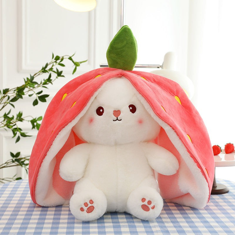 Fruit Hood Rabbit Plush Toy for Cozy Cuddles and Play