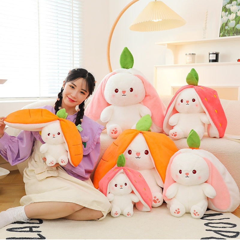 Fruit Hood Rabbit Plush Toy for Cozy Cuddles and Play