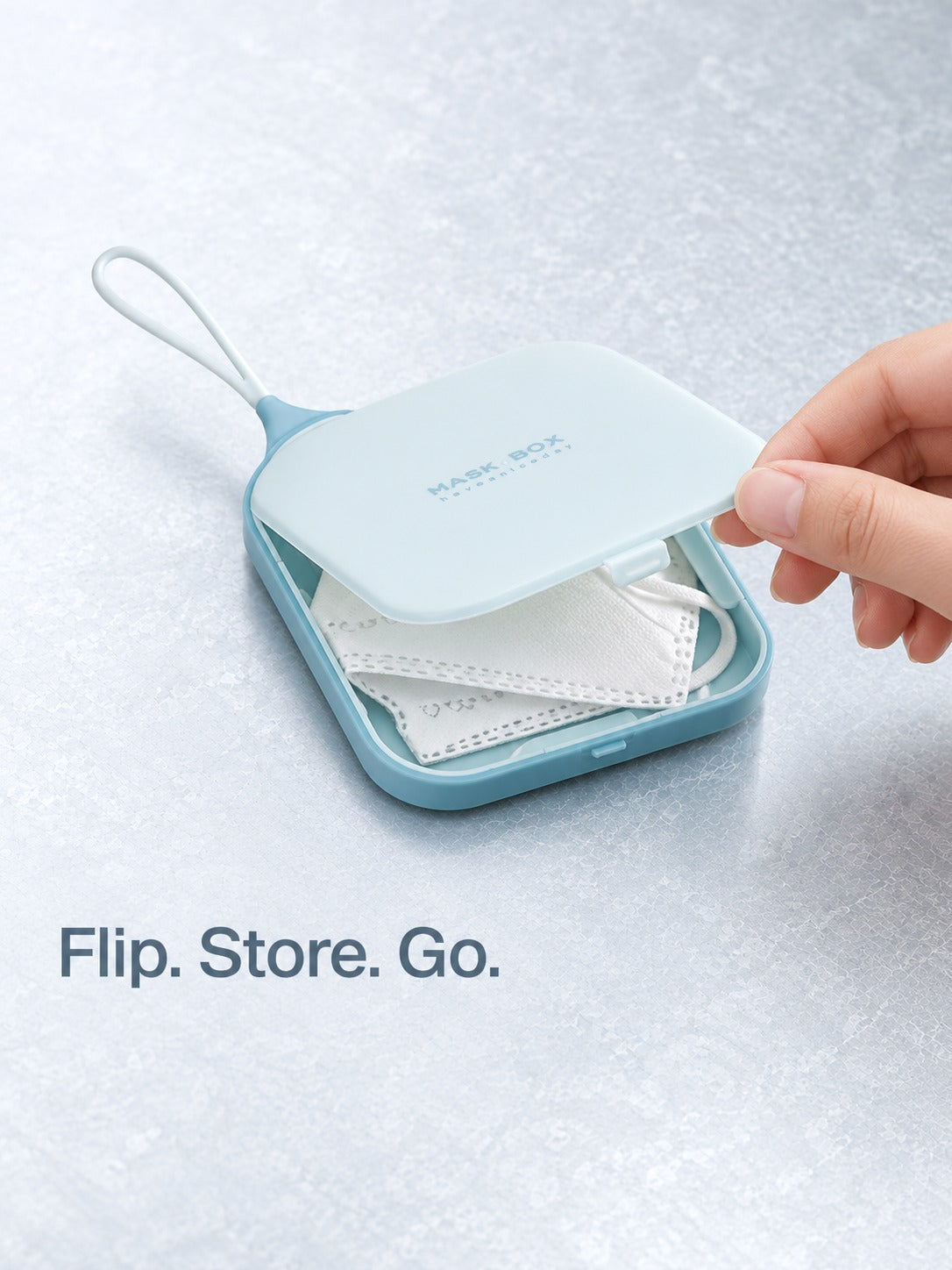 Pocket Face Mask Storage Case with Flip Lid for Commuters