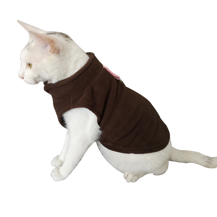 Polar Fleece Pet Vest for Warm Winter Walks & Play