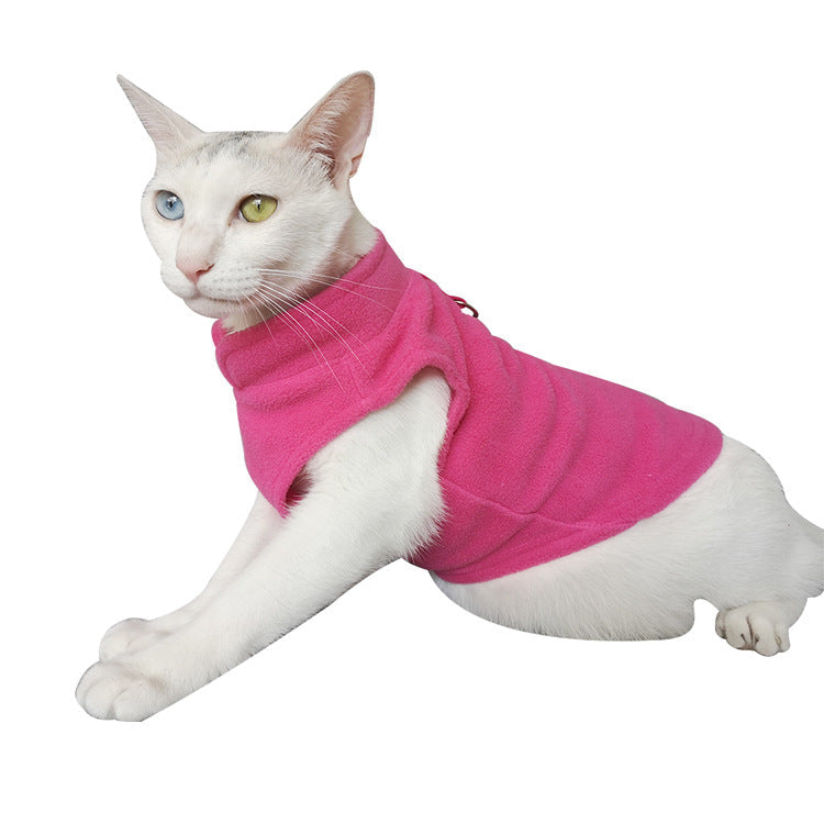 Polar Fleece Pet Vest for Warm Winter Walks & Play
