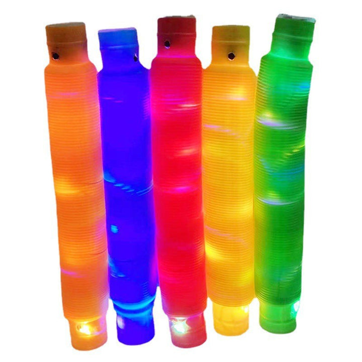 Pop Tube Sensory Fidget Toys With Colorful LED Lights