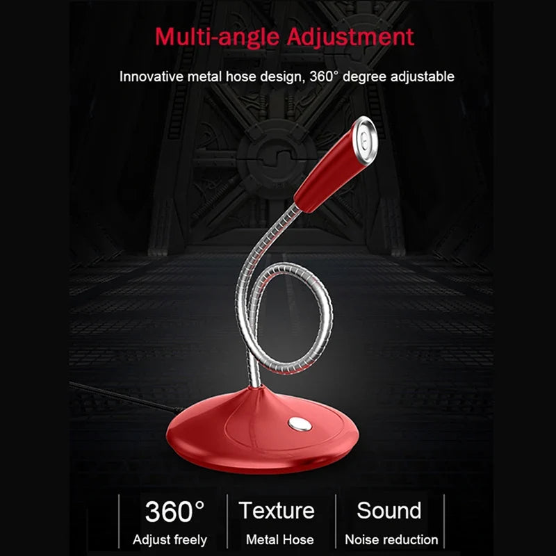 USB Desktop Microphone with 360° Adjustable Gooseneck