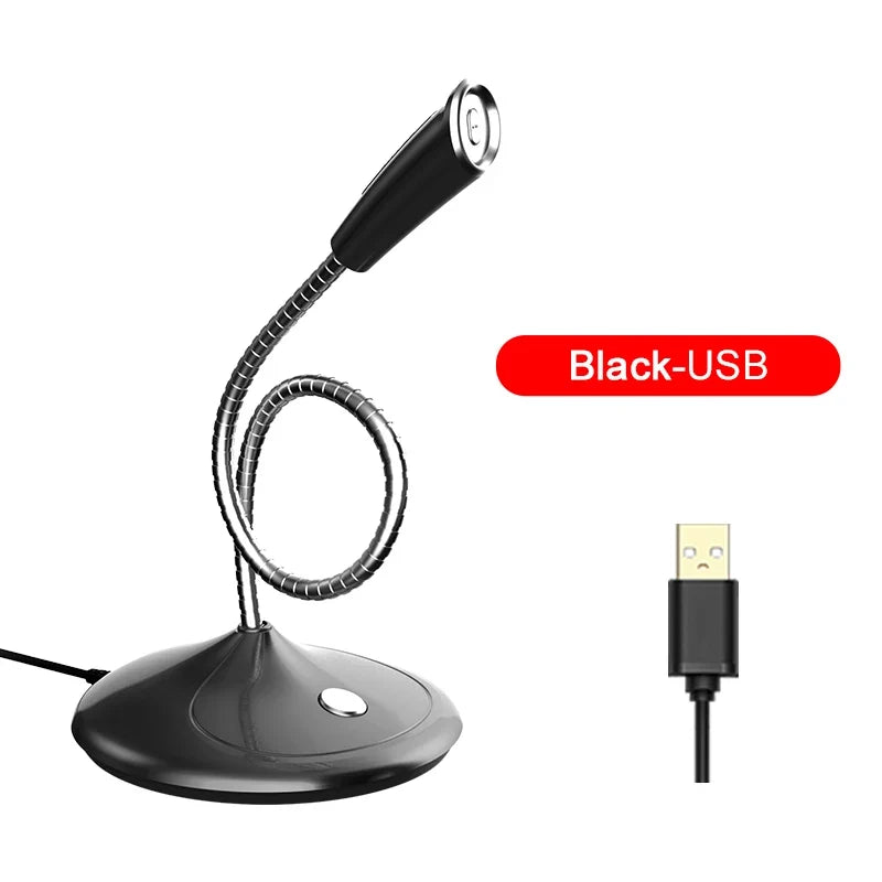 USB Desktop Microphone with 360° Adjustable Gooseneck