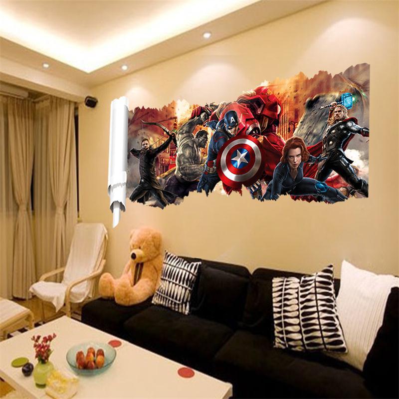 3D Avengers Wall Mural for Dramatic Room Makeovers