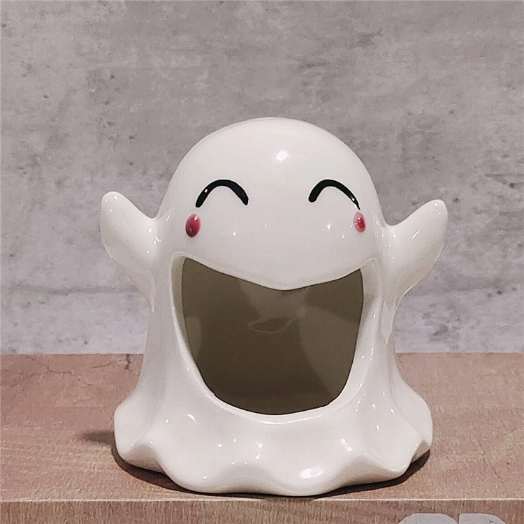 Ceramic Ghost Candle Holder for Halloween Ambiance
