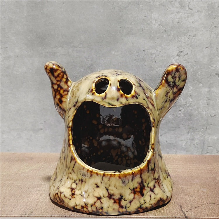 Ceramic Ghost Candle Holder for Halloween Ambiance