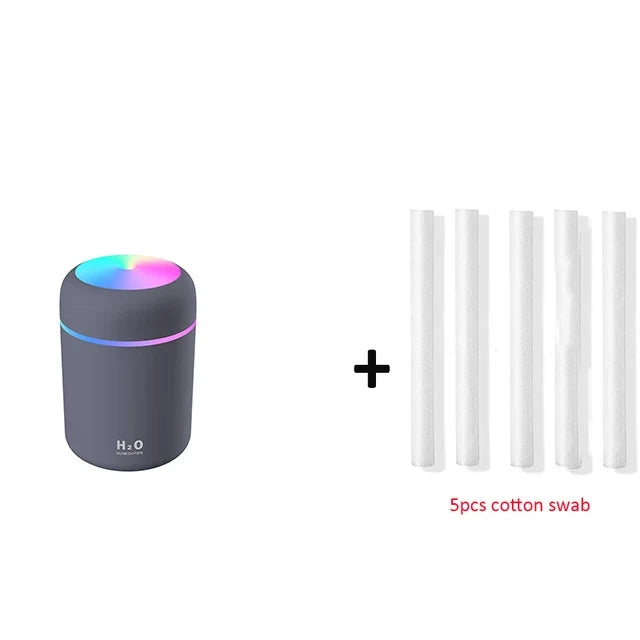 Portable USB Humidifier with Romantic Color Light, 300ml