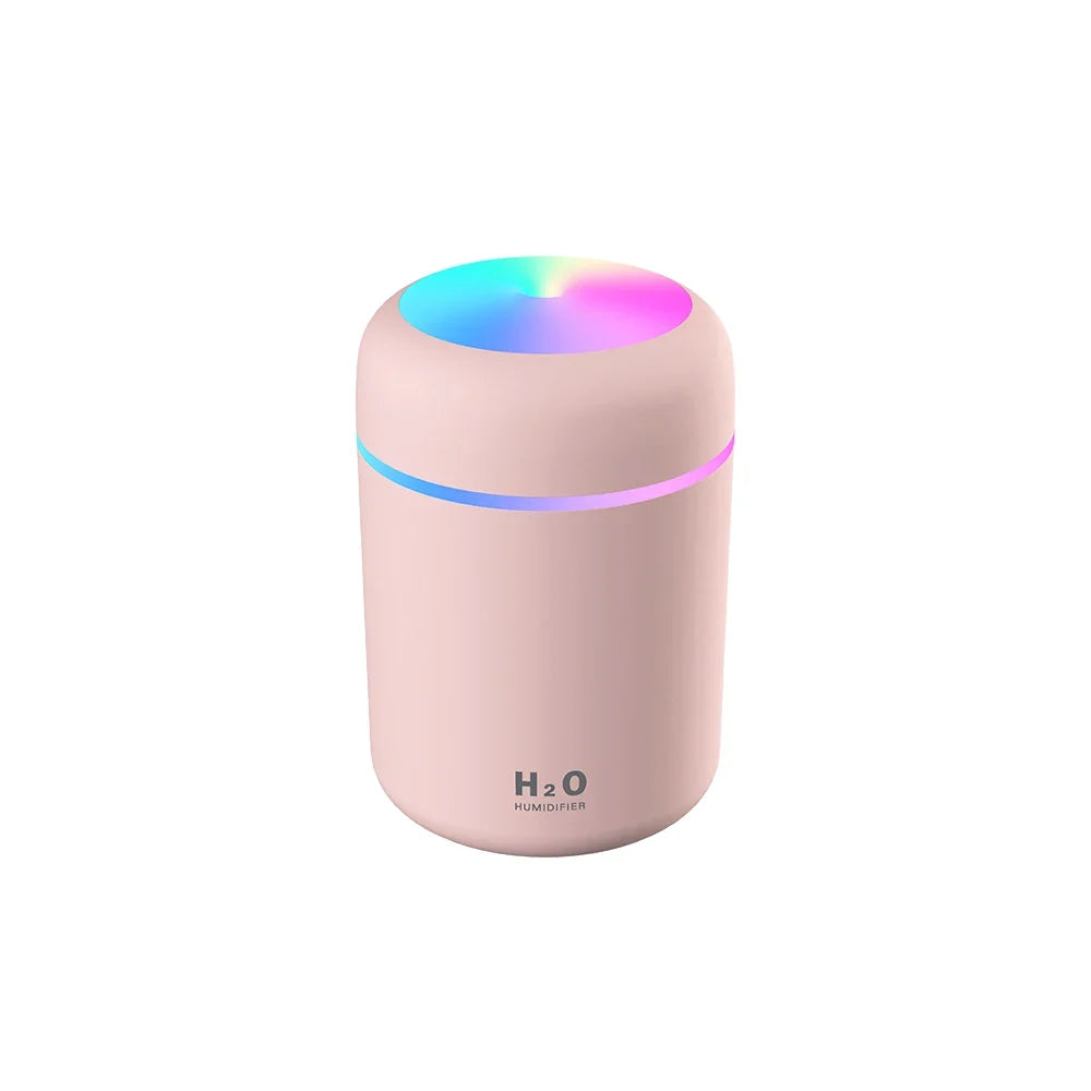 Portable USB Humidifier with Romantic Color Light, 300ml