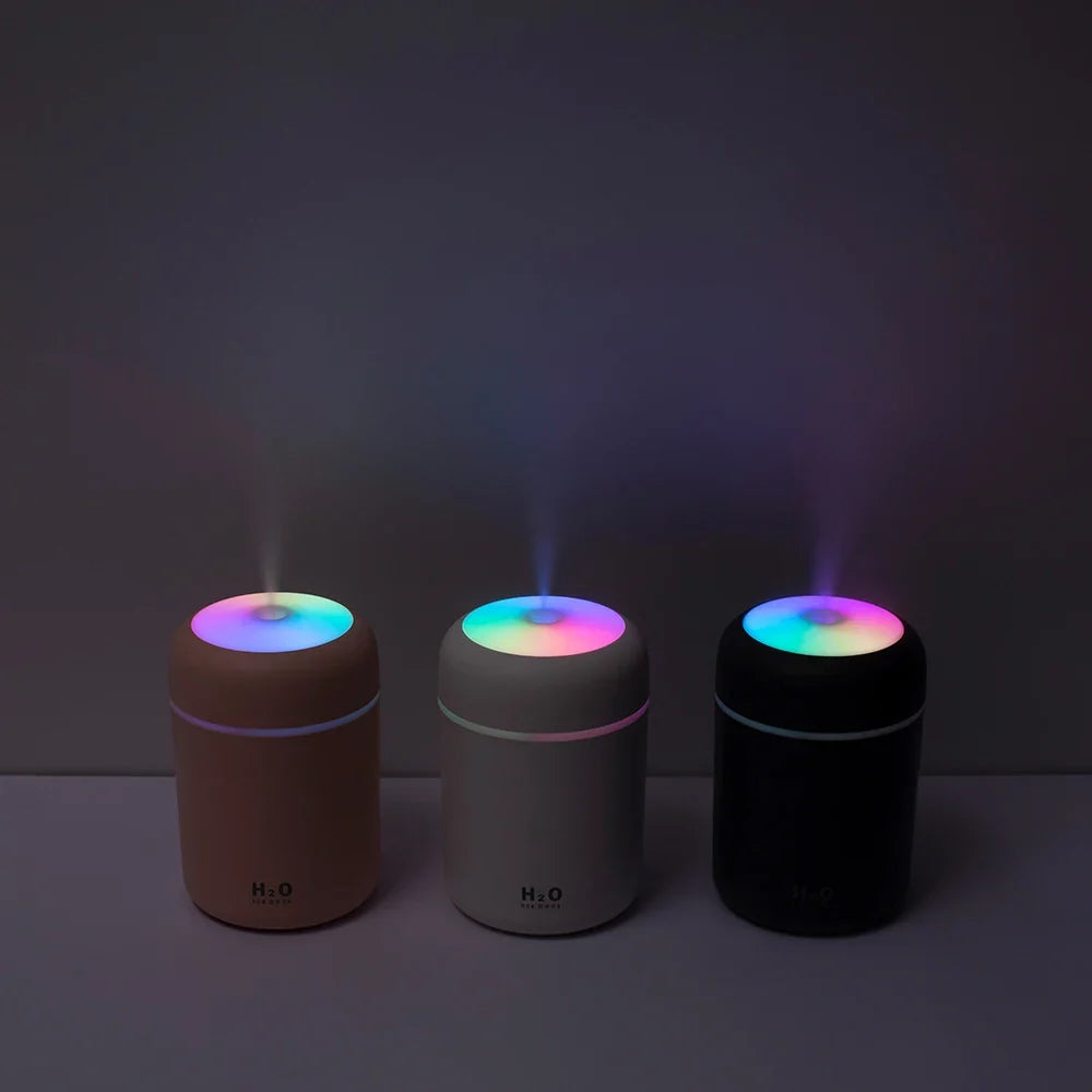 Portable USB Humidifier with Romantic Color Light, 300ml