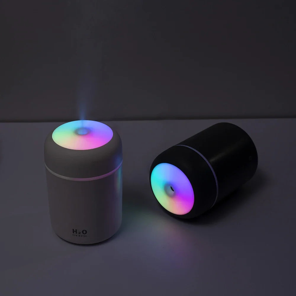 Portable USB Humidifier with Romantic Color Light, 300ml