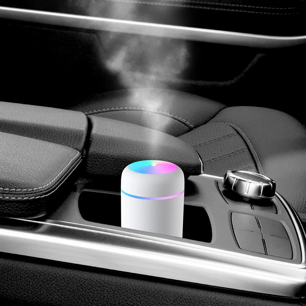 Portable USB Humidifier with Romantic Color Light, 300ml