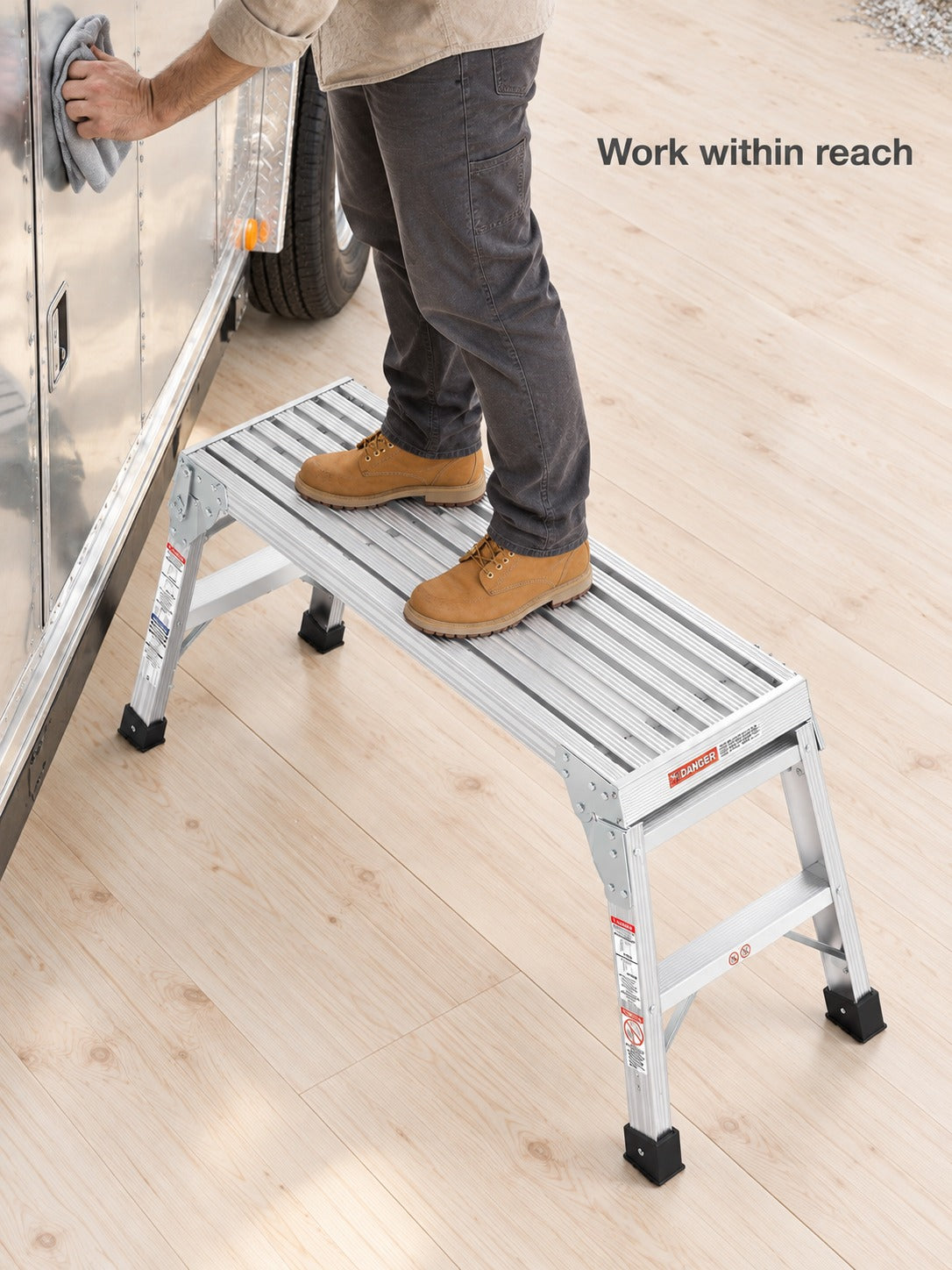 Portable Aluminum Folding Work Platform, 225 lb Rated