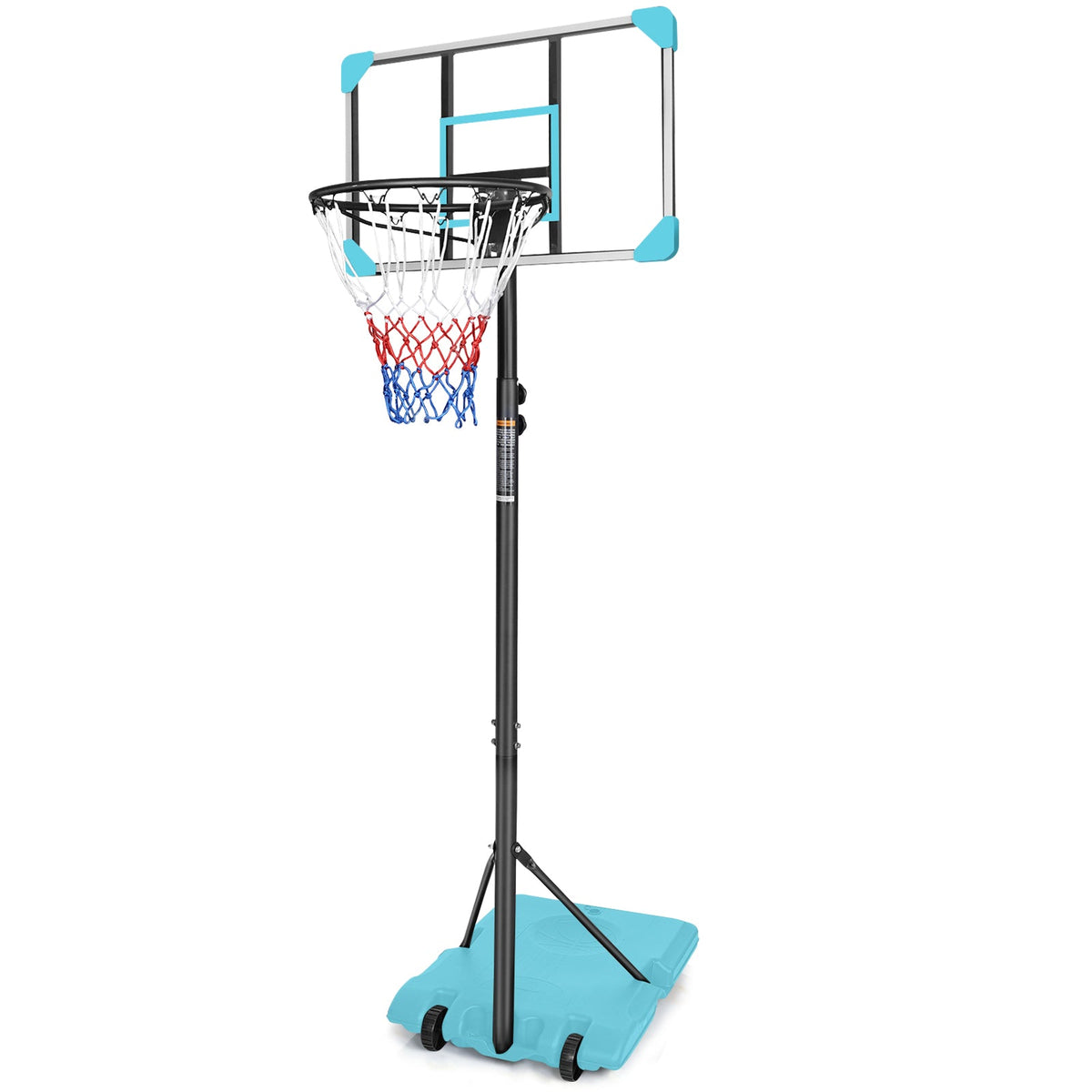 Portable Basketball Hoop with Fillable Base and Wheels