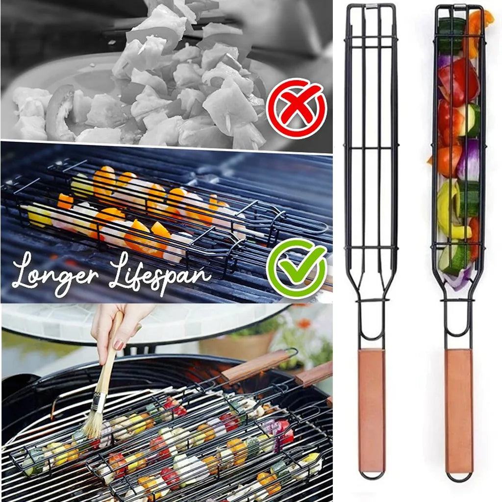 Non-Stick Flip Grill Basket for Veggies and Small Meats
