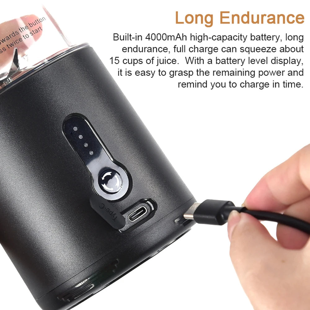 Portable Blender Cup Rechargeable Juicer for Travel