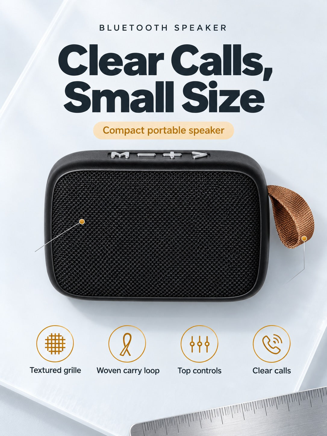 Portable Bluetooth Speaker with Clear Sound for Calls