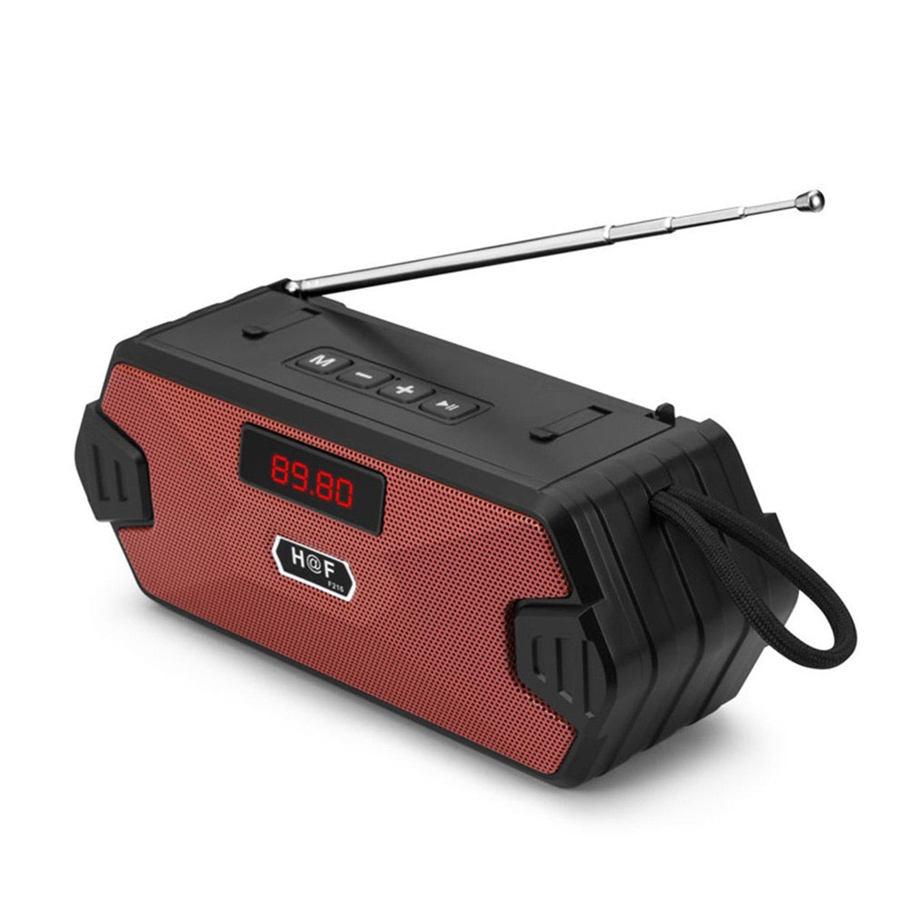 Rugged Bluetooth Speaker with Bass, FM Radio & Phone Stand