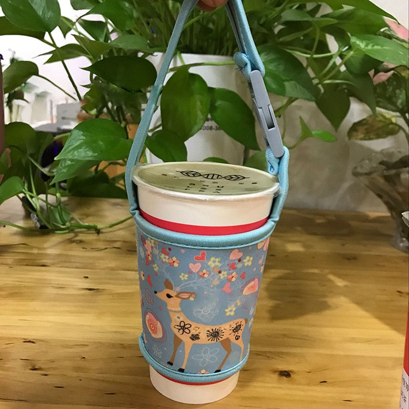 Cute Cartoon Cup Sleeve Carrier Bag for Bubble Tea
