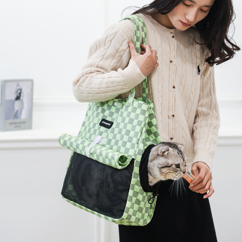 Portable Cat Carrier Bag with Mesh Ventilation Panel