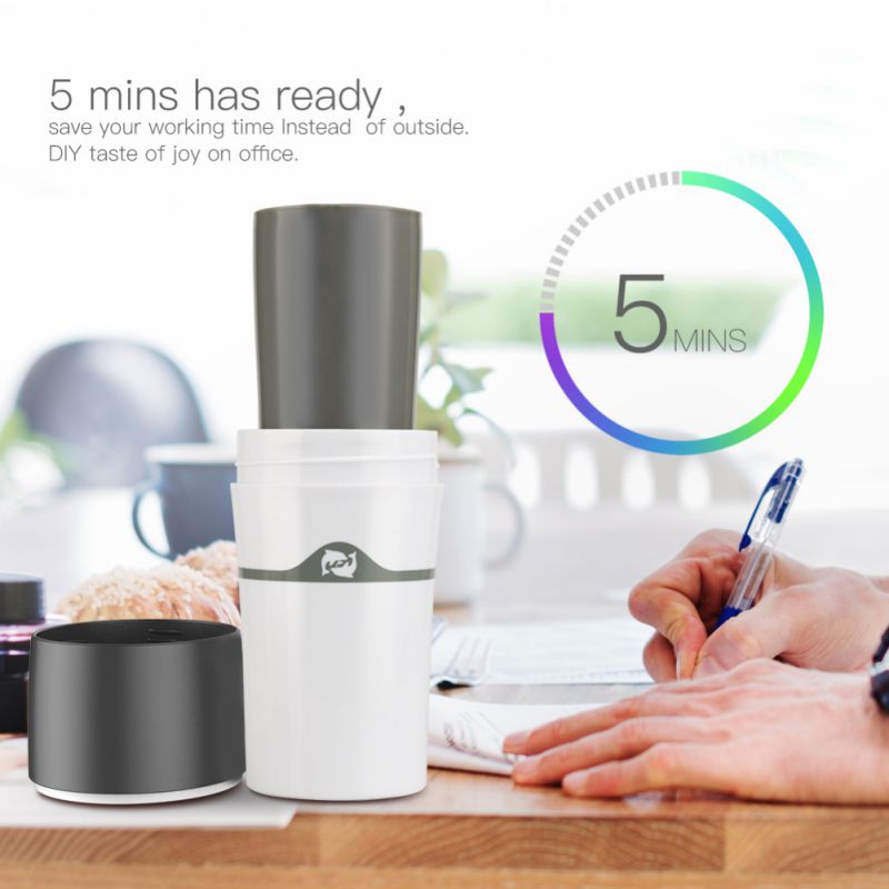 Portable Drip Coffee Maker Travel Mug, Brew in 3 Min