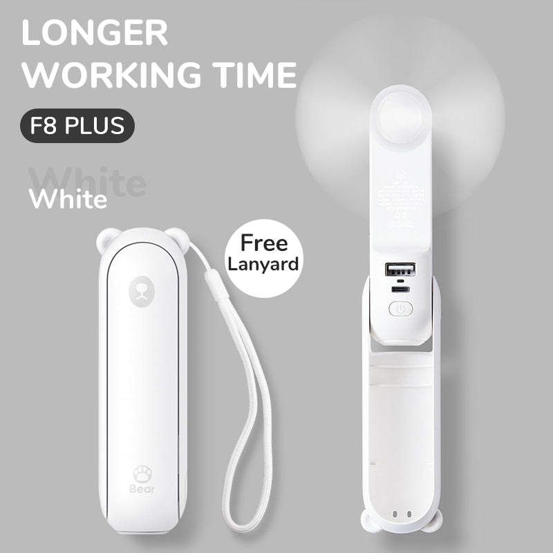 Portable Handheld Fan with Power Bank and Night Light