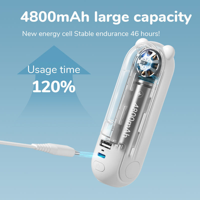 Portable Handheld Fan with Power Bank and Night Light
