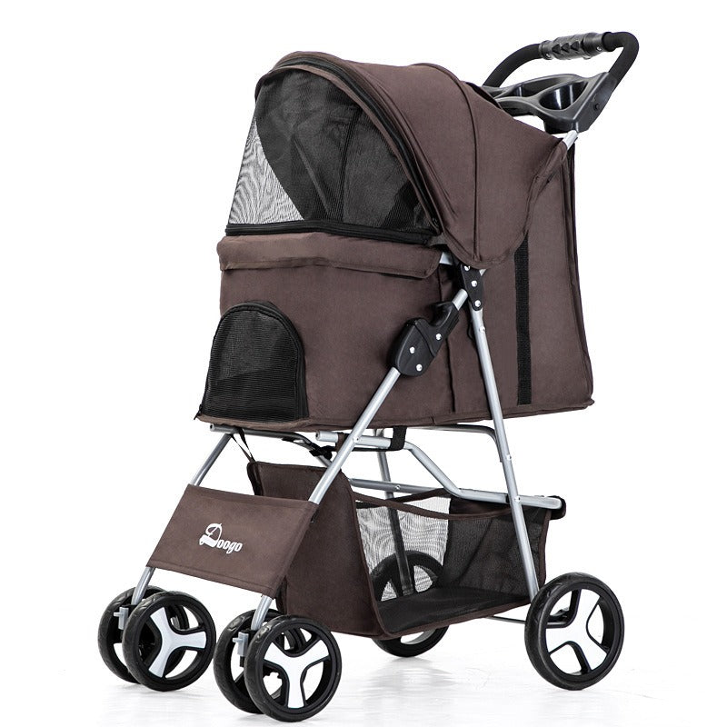 Pet Stroller for Cats & Small Dogs | Covered Comfort