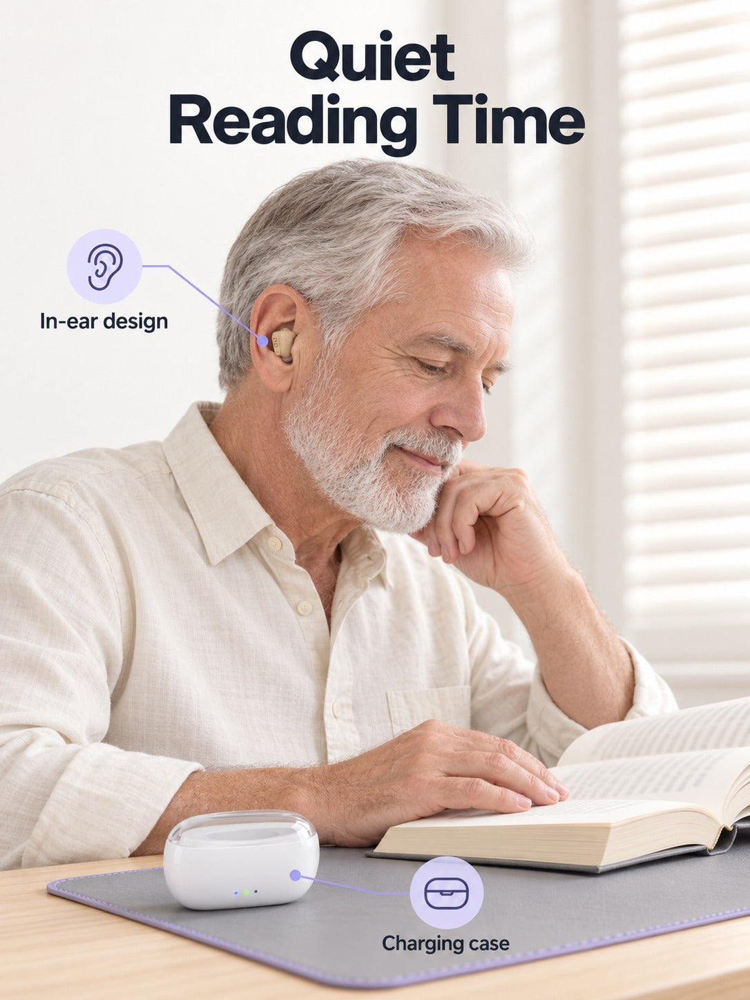 Portable Hearing Amplifier: Rechargeable, 30-Hour Battery