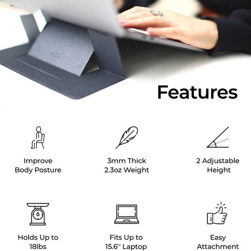 Ultra-Thin Portable Laptop Stand for Desk and Cafe Use