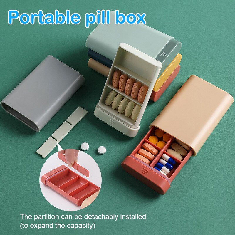 Portable Pill Organizer With Separated Compartments