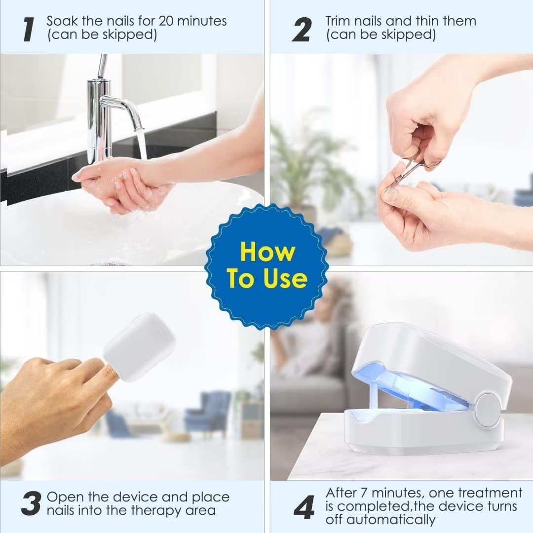 Portable Nail Fungus Lamp: 910nm + 470nm Light Therapy