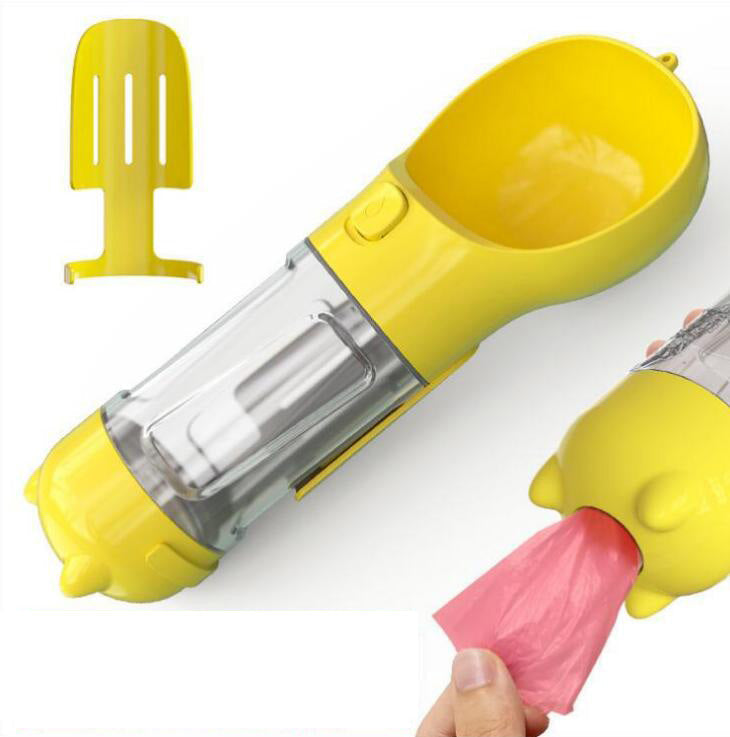 Portable Pet Water Bottle With Food & Waste Cleanup