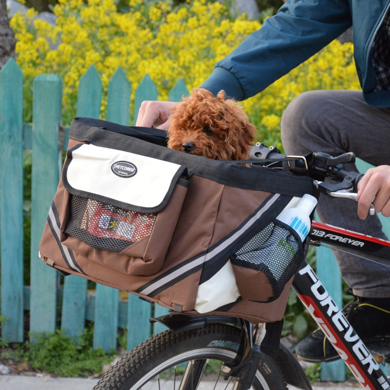 Waterproof Pet Bike Basket Carrier for Small Dogs & Cats